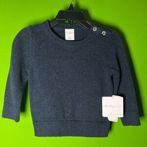 Starting Out Dark Blue Crew Neck cotton Classic Sweater Size 12M